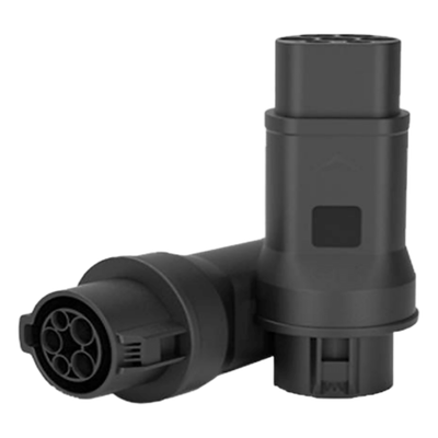 T1/T2 - Adaptador EV / Entrada Tipo 1 (SAE J1772) / Salida Tipo 2 (IEC 62196-2) / 7 kW / 32 A / 220 V AC / Monofásico / Compacto y Portátil