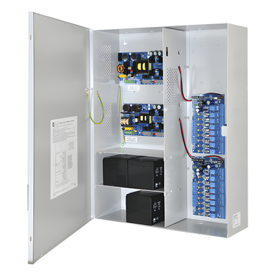 MAXIMAL75F - Fuente de poder dual / 12 Vcc @ 9.3 A / 24 Vcc @ 9.6 A / 16 salidas controladas / 120 Vca / Batería de respaldo