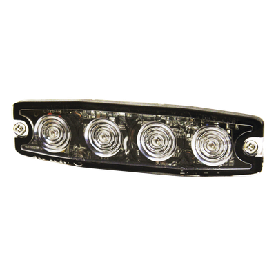SPL4A - Luz Auxiliar LED / 4 LED / Ámbar / SAE Clase 1 / Perfil Bajo 0.26' (6.60 mm) / 24 Patrones de Destello / Sincronización Múltiple