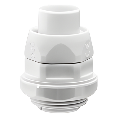 DX-54-025 - Conector de Tubería Flexible a Caja / PVC Auto-Extinguible / 25 mm / IP55 / -24°C a 60°C / Universal Eléctrico y Telecomunicaciones