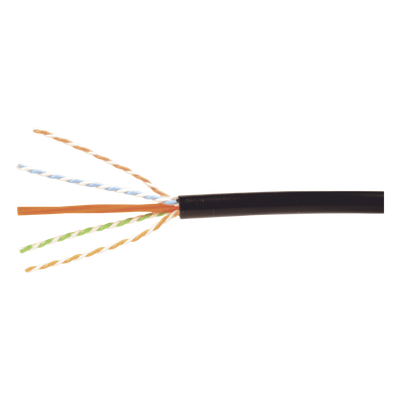 9A6O4A5-01-R1A - Bobina de Cable Industrial (UTP) de 4 pares, Cat6A de 10Gbps, Planta Externa con Gel Enterrado Directo, Color Negro, 305m