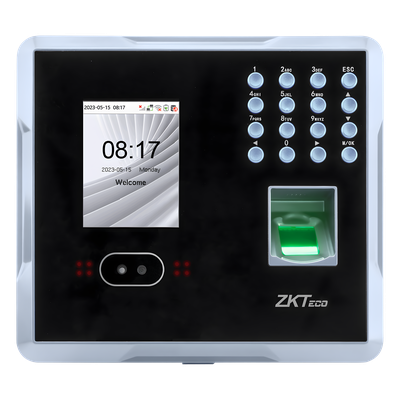 MB160PLUS - Terminal Multi-Biométrica de Asistencia y Control de Acceso / Reconocimiento Facial, Huella y Tarjeta / 2,000 Usuarios / 1,500 Rostros / 2,000 Huellas / 100,000 Eventos / TCP/IP Wi-Fi USB / ADMS / Pantalla 2.8" TFT