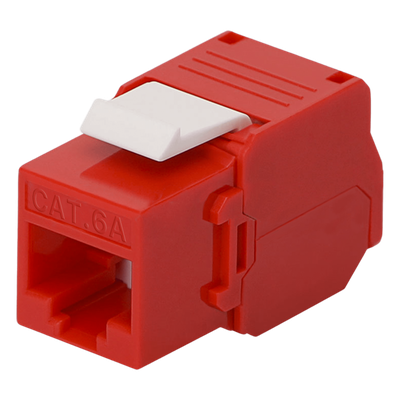 LP-KJ-6A-TTRD - Módulo Jack Keystone / Cat6A / Toolless / Terminación 180° / Sin Blindaje / 1 Puerto / Color Rojo