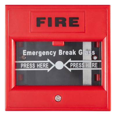 DS-K7PEB - Botón de Emergencia / Color Rojo con Leyenda FIRE / Interior / NO-NC / 3-36 VDC / 86x86x50 mm / 3.4x3.4x2.0 in