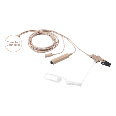 V1-10356 - Kit Micrófono-Audífono / 3 Configuraciones de Cable / Tubo Acústico Transparente / Compatible KENWOOD NX-200/300/410 TK-480/2180/3180 / NRR 25 dB