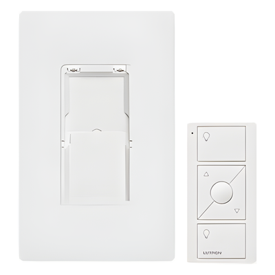 PJ2WALLWHL01 - Kit de Control de Pared Inalámbrico / 3 Botones con Subir/Bajar / Alcance 9 m (29.5 ft) a través de Muros / Batería CR2032 10 Años / Frecuencia 431-437 MHz