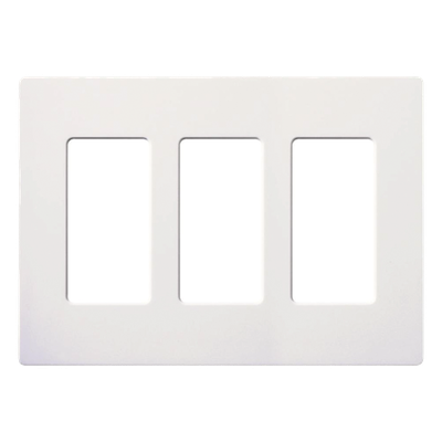 SC-3-SW - Placa de Pared 3 Espacios / Diseño Screwless / Perfil 7.6 mm / Acabado Snow Satinado / Compatible Maestro, Diva, Pico