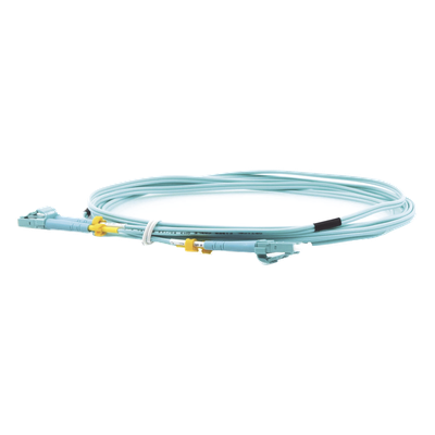 UOC-3 - Jumper de Fibra Óptica Multimodo LC-LC duplex 10 G, 50/125 OM3, Color Aqua, 3 Metros