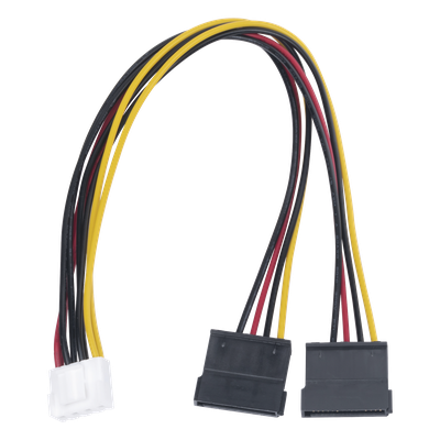 101-502-385 - Cable Doble de Corriente SATA / Compatible con DVR's epcom / HIKVISION / 25 cms de Longitud