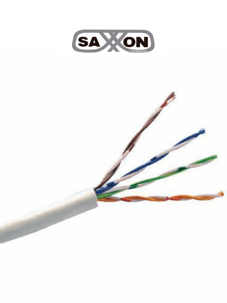 OUTP5ECOP305BC SAXXON Bobina de cable utp cat5e 100% cobre/ 305 metros/ bobinado reelex/ color blanco/ uso interior/ 4 pares/ soporta pruebas de rendimiento/ ideal para cableado de redes y video/