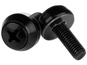 Paquete de 50 tornillos de montaje M5x12mm para racks y gabinete de servidor. Negro, acero galvanizado.