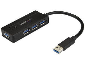StarTech.com Hub Concentrador Portátil USB 3.0 SuperSpeed de 4 Puertos de 5Gbps con Carga Rápida - Ladrón USB 3.2 Gen 1 Tipo A - Alimentado por el Bus