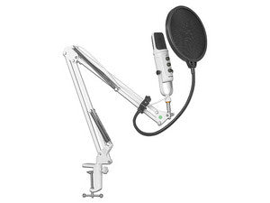 Micrófono Condensador Yeyian Agile, Brazo Retráctil, 80Hz-20KHz, USB, Color Blanco, Filtro Anti pop