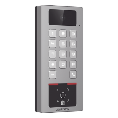DS-K1T502DBWX-CQR-E1 - Hikvision Teclado con Lector de QR / Cámara 2 Megapixel / Videoportero Multiapartamento