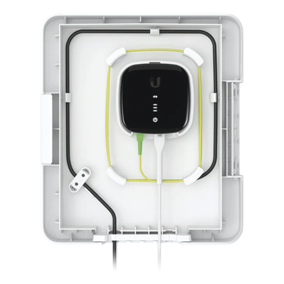 UF-TERMINAL-BOX - Caja Terminal de Fibra Óptica para Exterior / IPX5 / Montaje en Poste Ø35-60 mm (1.38-2.36') / Policarbonato UV / 249×218×60 mm (9.8×8.6×2.4')