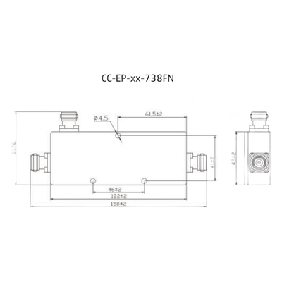 CCEP6738FN - Microlab Acoplador Direccional / 694-3800 MHz / 300W CCEP6738FN