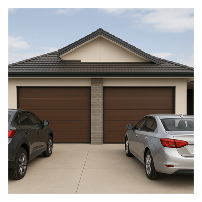 APDOOR-109B - Accesspro Puerta de Garage / Línea Central / Imitación Madera Oscura APDOOR-109B