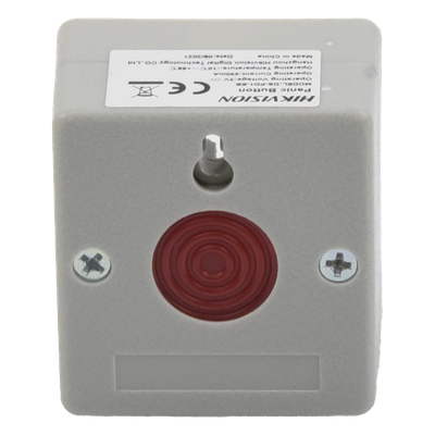 DS-PD1-EB - Hikvision Botón de Pánico Cableado / NA/NC Configurable / ABS Retardante al Fuego DS-PD1-EB