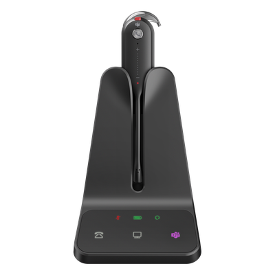 WH63-E2-TEAMS - Auricular Inalámbrico DECT / Alcance 185 m (606.9 ft) / Cancelación de Ruido Acoustic Shield / Multidispositivo PC y Teléfono IP / 8 Horas de Conversación
