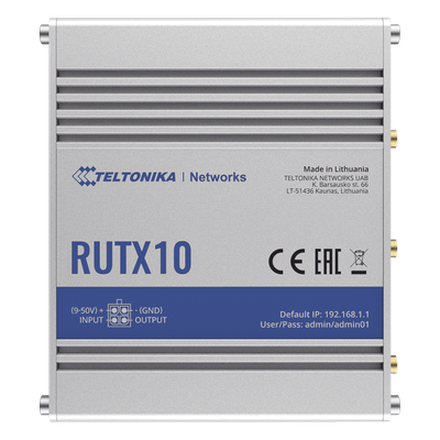 RUTX10 - Teltonika Router Industrial WiFi 5 VPN / 802.11ac Dual Band / 4 Puertos Gigabit RUTX10