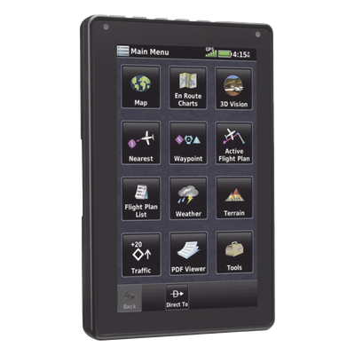 10-02303-00 - Navegador portátil aera 760, muestra información de trafico aéreo y una excelente visualización por medio de su pantalla con visión 3D touch screen.