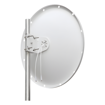 TXP-D4865-28-SMA - Antena Direccional / 4.8 - 6.5 GHz / 28 dBi / Alcance 20 km (12.4 mi) / Polarización Dual / Viento 200 km/h (124.3 mph)