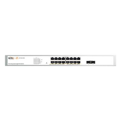 WI-PCES318GF - Switch Administrable PoE / 16 Puertos Gigabit PoE af/at / 2 SFP / 36 Gbps / Presupuesto PoE 240 W / Cloud Gratuito