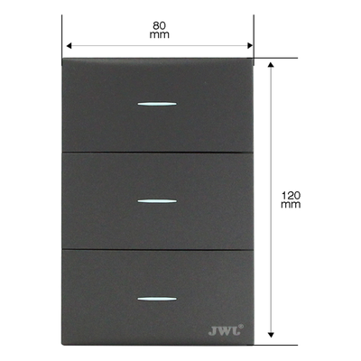 JTL-G7709 - Placa con 3 Interruptores Sencillos 10 A 127 V 60 Hz.
