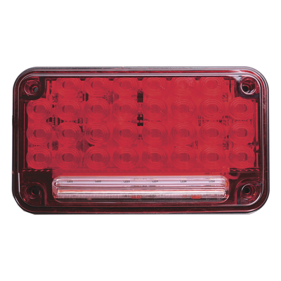 XLTE2335R - Luz de Advertencia LED / 7x4" / 66 LED / 10 Patrones de Destello / 12 VCC / Luz de Trabajo Integrada / Montaje Permanente