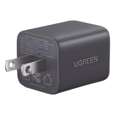 55533 - Ugreen Cargador Rápido GaN / 20 W / Dual Puerto USB-C PD + USB-A QC 3.0 55533