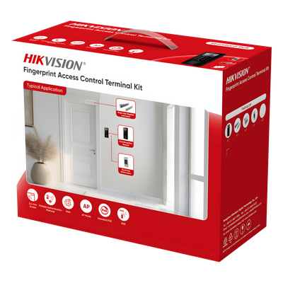 DS-KAS807 - Hikvision Kit Terminal Control Acceso Biométrico / Huella Digital y QR / 2.4" LCD DS-KAS807