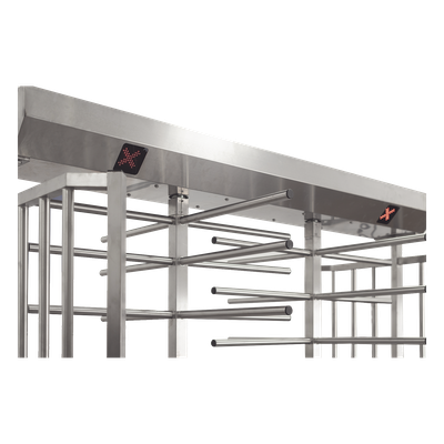 XT-200-L - Torniquete Doble de Cuerpo Completo / Acero Inoxidable 304 / 25 Personas/min / 110 VAC / Apertura Automática en Emergencias