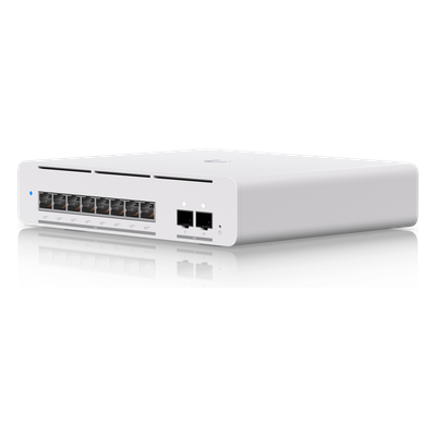 USW-PRO-XG-8-POE - Switch PoE++ Capa 3 / 8 Puertos 10GbE / 2 Puertos SFP+ / PoE 155 W / Etherlighting™ / 200 Gbps