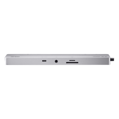 UH3240 - Dock Multipuerto USB-C / 11 en 1 / 8K@120Hz Single o Dual 4K@60Hz / PD 100W / USB 3.2 Gen 1 / Ethernet Gigabit / SD MicroSD / Aluminio / 8.66x1.57x0.63 in