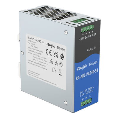 RG-NIS-PA240-54 - Ruijie Fuente de Alimentación AC/DC / 240W / Montaje DIN-RAIL RG-NIS-PA240-54