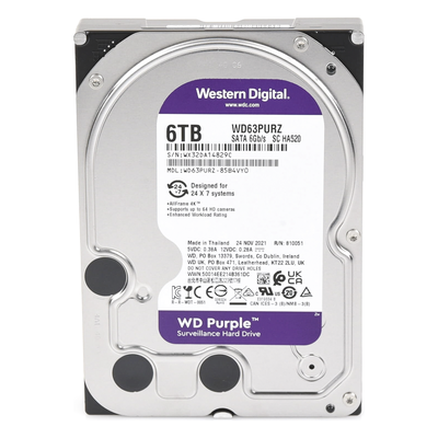 WD63PURZ - Disco Duro PURPLE de 6TB / 3 AÑOS DE GARANTÍA / Para Videovigilancia