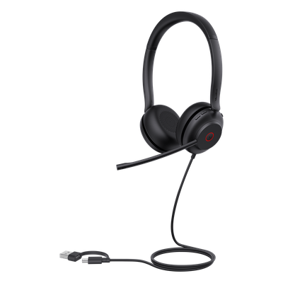 UH35-DUAL-UC-USB-C/A - Diadema Alámbrica USB / Cancelación de Ruido 60% / Altavoz 35 mm / USB-C/A Dual / Luz de Ocupado / Brazo Ajustable 300°