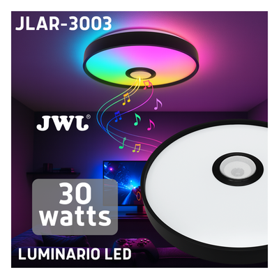 JLAR-3003 - Luminario LED JLAR-3003 / 30W / 2400 Lúmenes / Bluetooth Control App / Voltaje 85-265V / Temperatura 6500K Fría / Garantía 3 Años