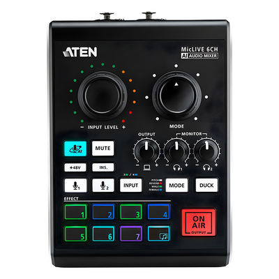 UC8000 - Mezclador de Audio / 6 Canales / DSP con IA / Conversión 24-bit/96 kHz / USB-C / 0.42 kg