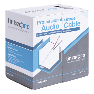 PRO-AUDIO - Linkedpro By Epcom Cable para Bocina / 2x18 AWG / Bobina 152 m (500 ft) PRO-AUDIO