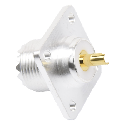 RFU-521-ST - Rf Industries,Ltd Conector RF Hembra / UHF SO-239 / Montaje Chasis 4 Hoyos RFU-521-ST