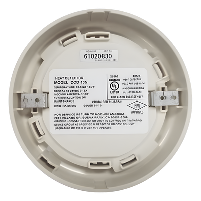 DCD-135 - Hochiki Detector de Temperatura Fija y Tasa de Aumento / 57°C o 88°C / UL 60'x60' DCD-135