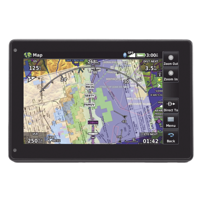 10-02303-00 - Navegador portátil aera 760, muestra información de trafico aéreo y una excelente visualización por medio de su pantalla con visión 3D touch screen.