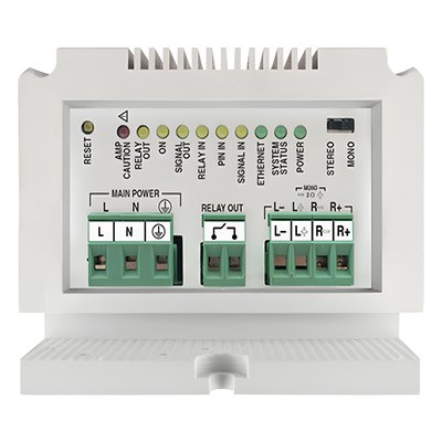 10205 - ETAPA DE POTENCIA DE AUDIO IP 2X25W O 1X50W EN FORMATO CARRIL DIN ESTÉREO/MONO