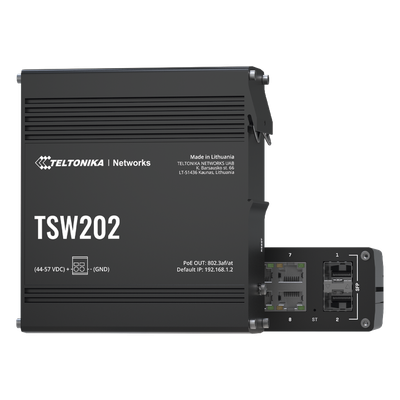TSW202 - Switch Industrial Administrable L2 / 8 Puertos PoE+ 240W / 2 SFP / Profinet / -40°C a 75°C / IP30