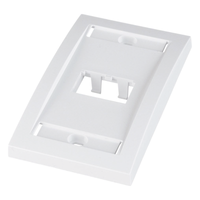 CFPE2WHY - Placa de Pared Vertical / 2 Puertos Mini-Com / Etiqueta y Cubierta Integradas / 2.75 x 4.5 in / ABS / Blanco