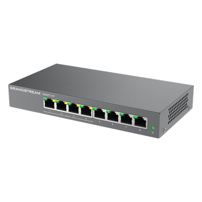 GWN7711P - GWN7711P, Switch Administrable capa 2-lite, 8 x GigaEth, 4 x PoE, fuente 60w