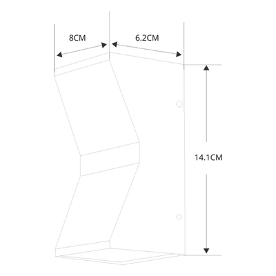 JPAA-0605 - Lámpara Arbotante 6 W 330 lm / Dimensiones 141 x 80 mm / 85 - 265 Vca~ 50/60Hz / Luz Cálida 2 700 K / Uso en exterior IP 54.