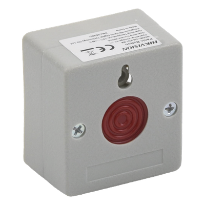 DS-PD1-EB - Hikvision Botón de Pánico Cableado / NA/NC Configurable / ABS Retardante al Fuego DS-PD1-EB