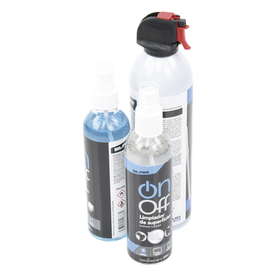 ON-OFF-CLEANER-PACK - Silimex Kit de Limpieza para Electrónicos / 4 Productos Especializados / Aire Comprimido 660 ml